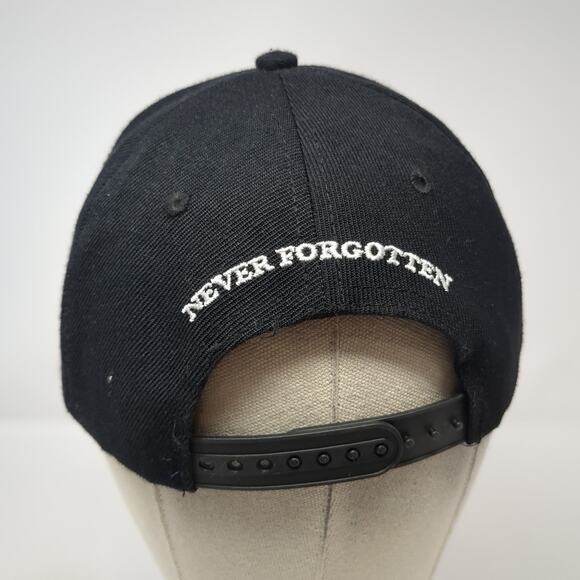 Never Forgotten Pow Mia U.S. Flag Snapback Cap Black One Size Hot Leathers - Picture 6 of 10